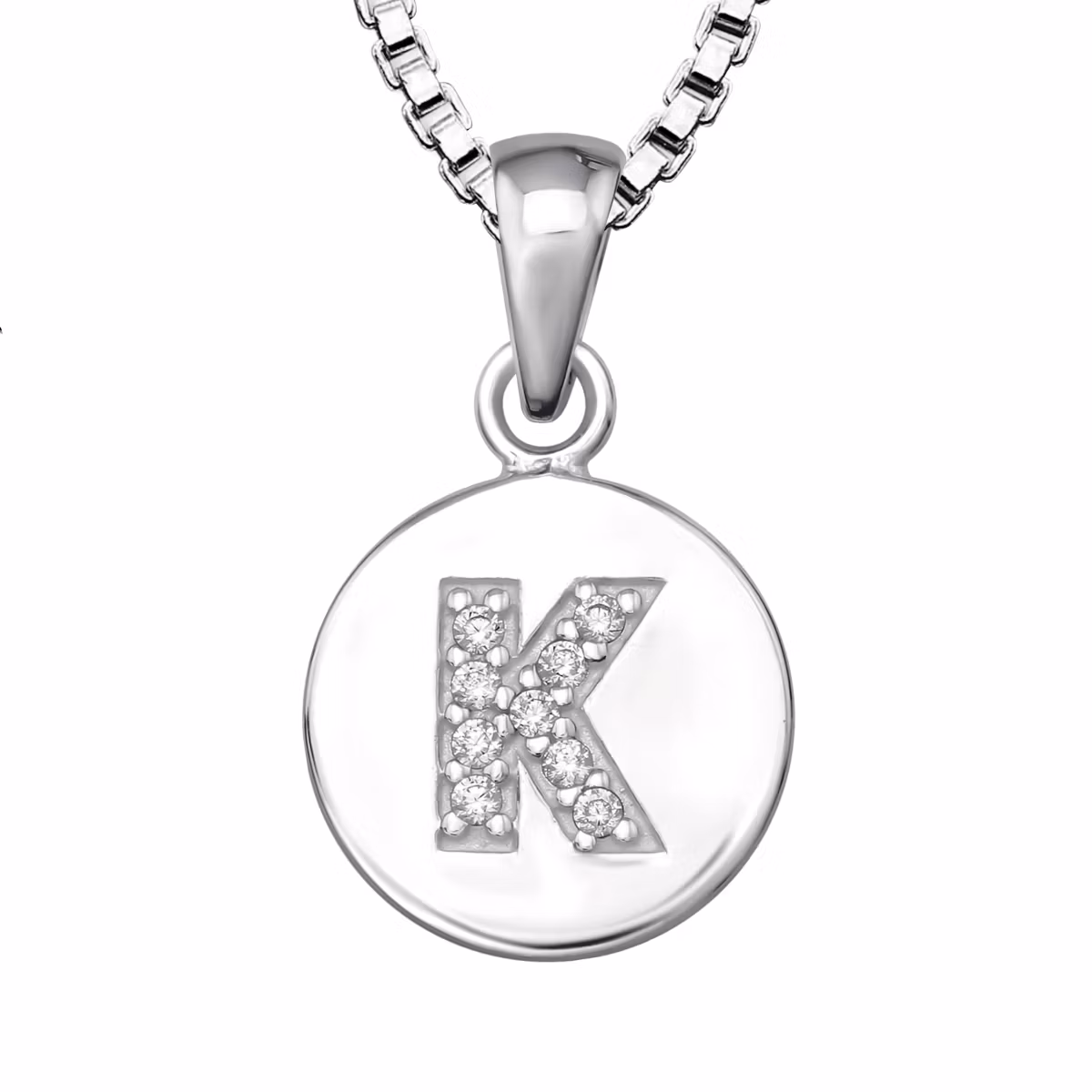 Bokstavshalsband K - Halsband med bokstav i äkta silver