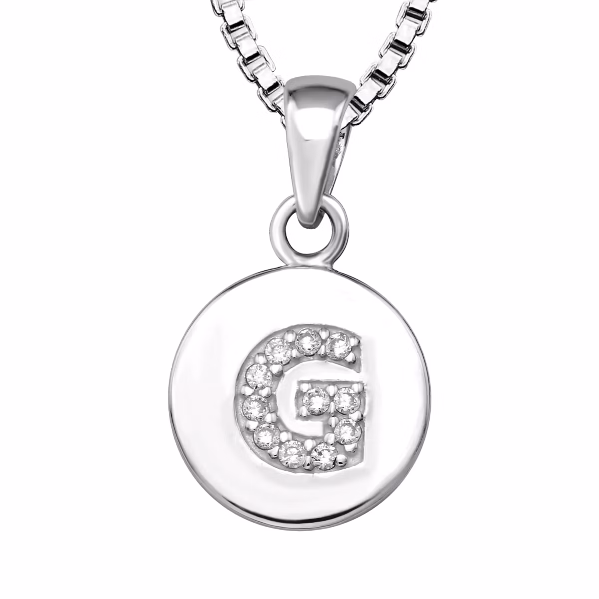 Bokstavshalsband G - Halsband med bokstav i äkta silver