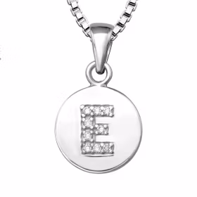 Halsband till pojke med bokstav E i äkta 925 sterling silver