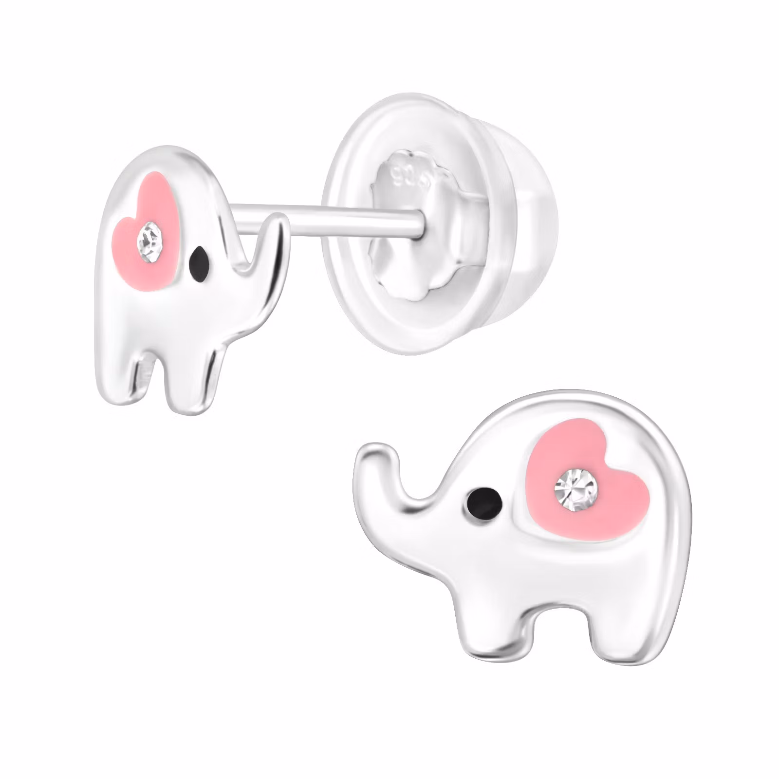 Barnörhängen Silverelefanter - söta örhängen till barn elefant i äkta 925 sterling silver