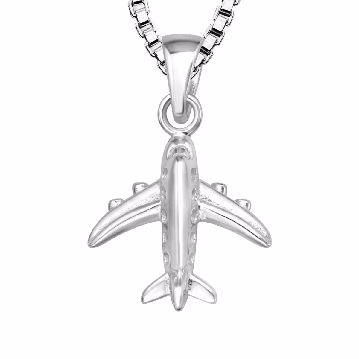 Barnhalsband Flygplan i silver - fint halsband till barn i äkta 925 sterling silver