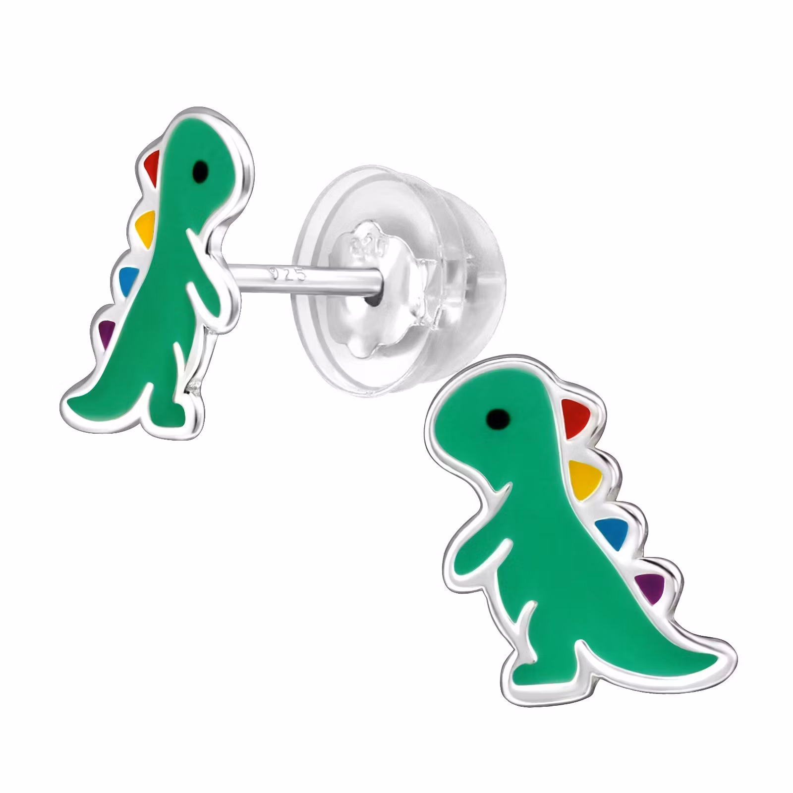 Barnörhängen Dino - söta örhängen till barn i silver