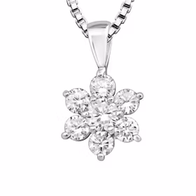 Barnhalsband Blomma glittriga stenar i äkta silver