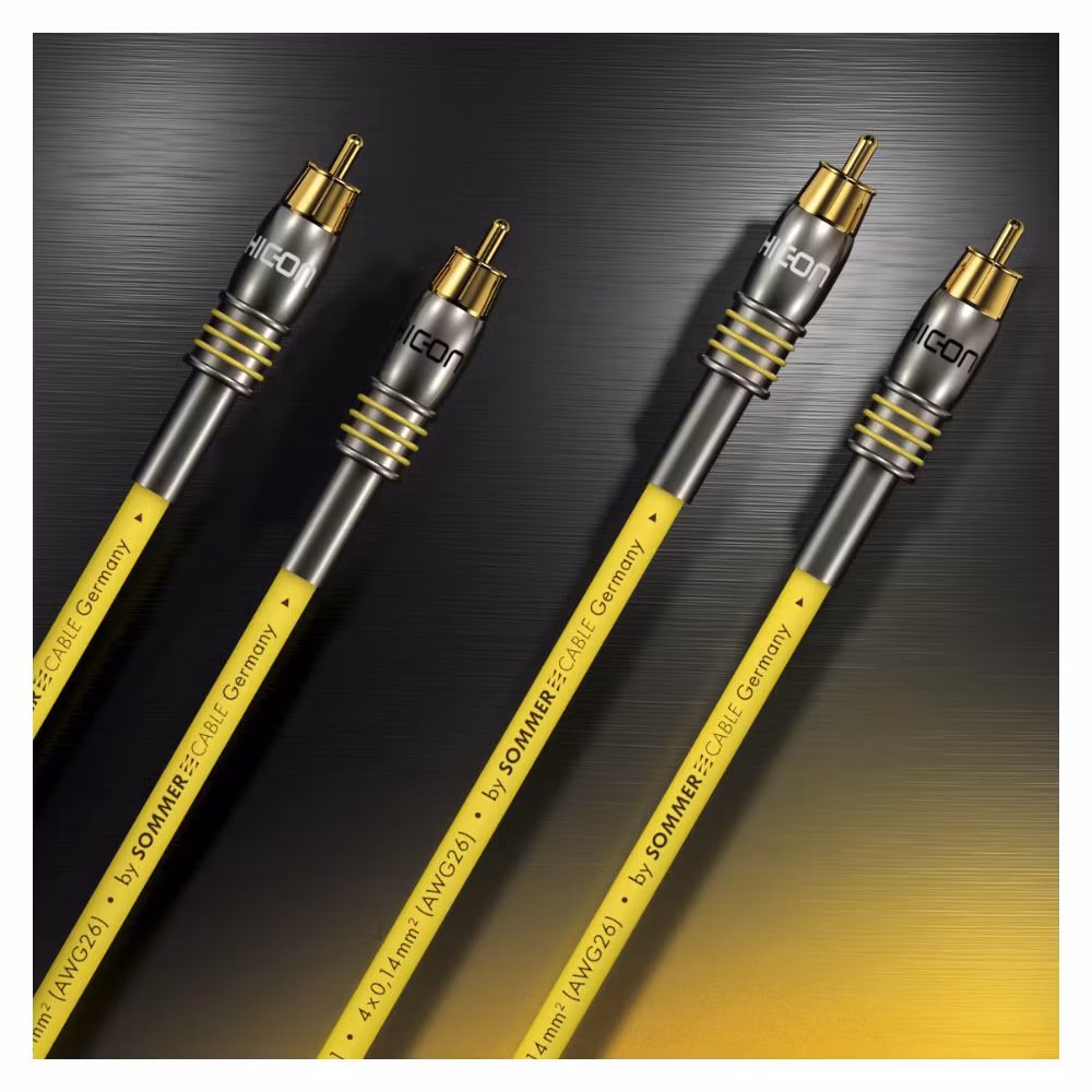 HiCon Nf-phonokabel stereopar 0,75m Epilog QuadCore HighEnd, 4 x 0,14 mm² | RCA / RCA