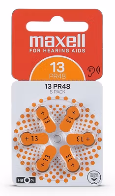Maxell PR48 Hörapparatsbatteri 13/Orange 6-pack