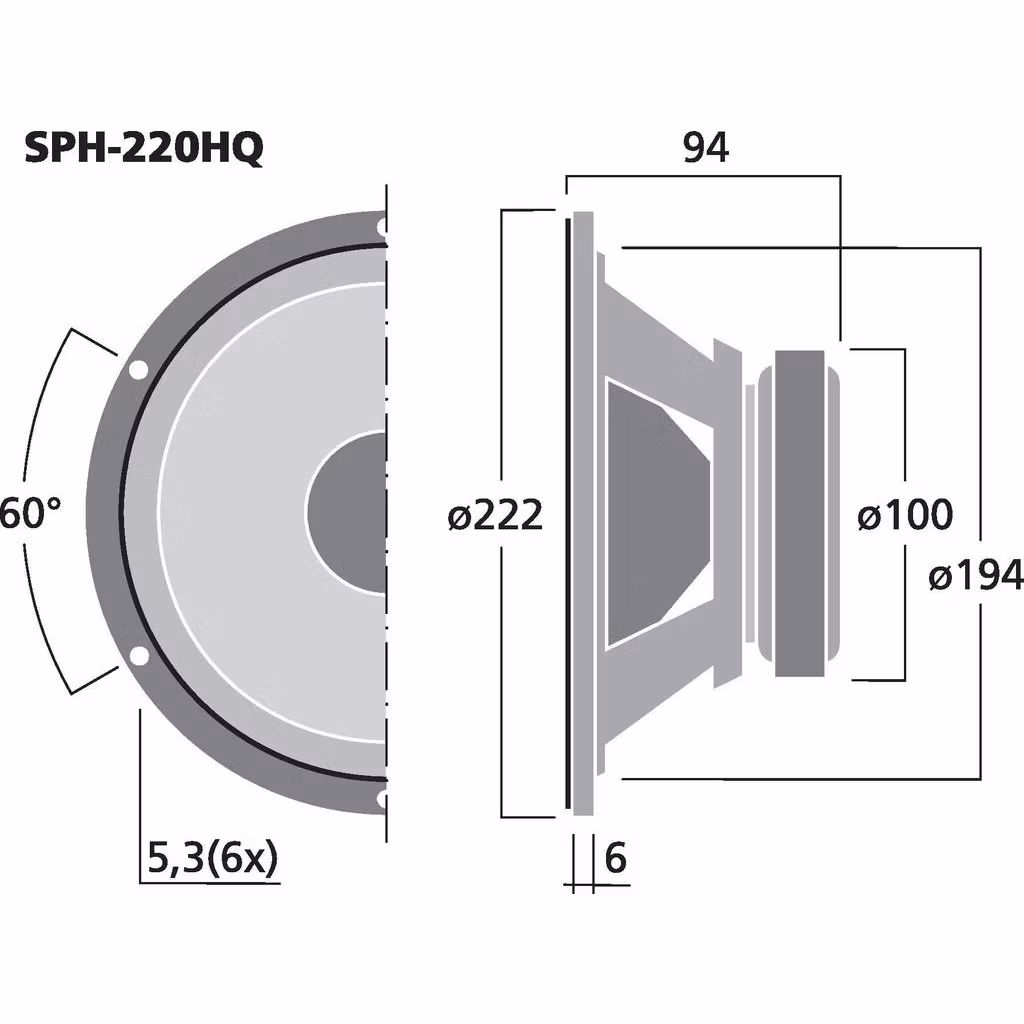 Monacor SPH-220HQ 8'' Bashögtalare