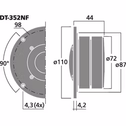 Monacor DT-352NF, 1"  dome diskant