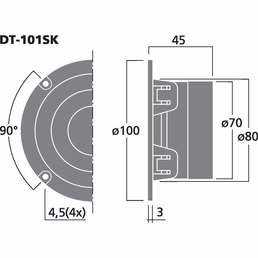 Monacor DT-101SK 1'' dome diskant