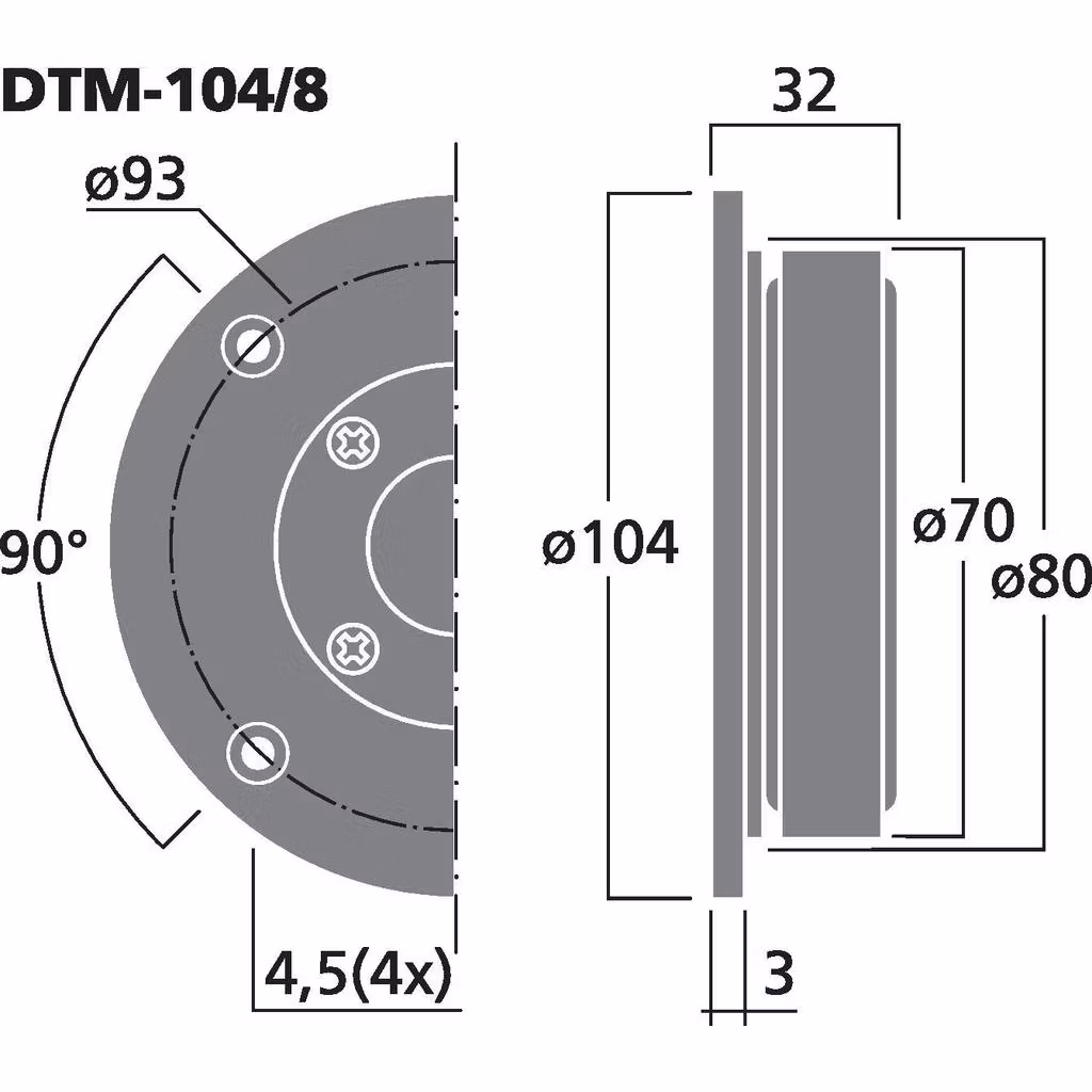 Monacor DTM-104/8 HiFi dome diskant (8ohm)