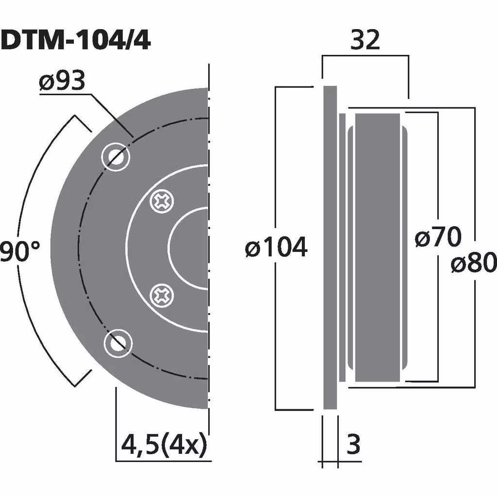 Monacor DTM-104/4 HiFi dome diskant (4ohm)