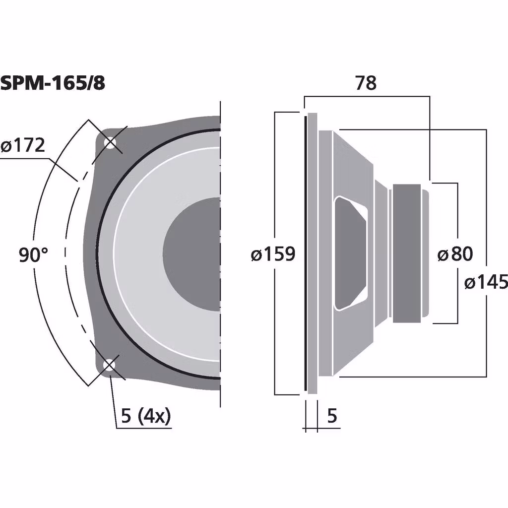 Monacor SPM-165/8 6'' Bas/mellanregisterhögtalare