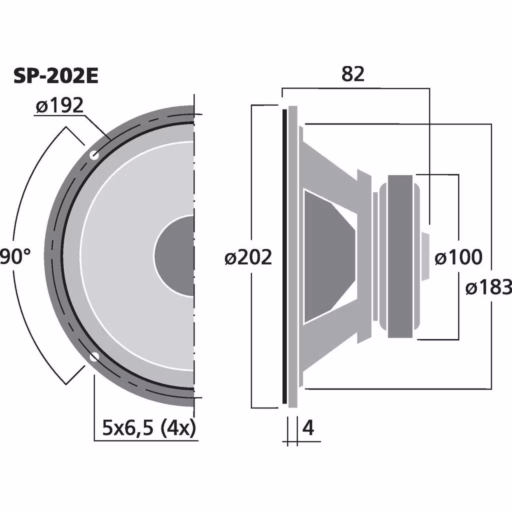 Monacor SP-202E 8'' Bas/mellanregisterhögtalare