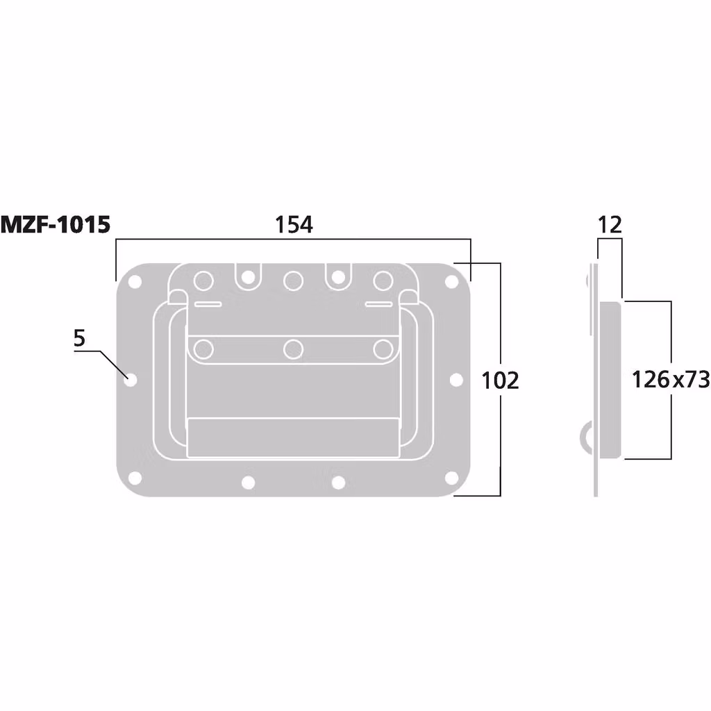 Monacor MZF-1015 Infällt Handtag