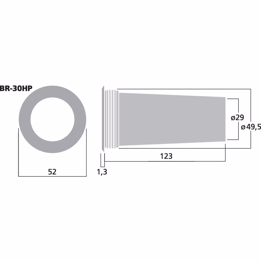 Monacor BR-30HP Basreflexrör 29mm