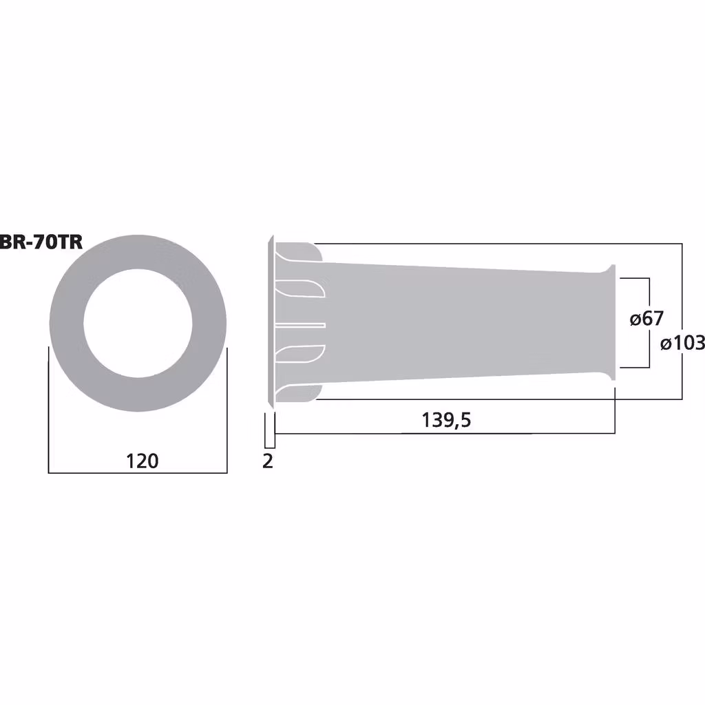 Monacor BR-70TR Basreflexrör 67mm