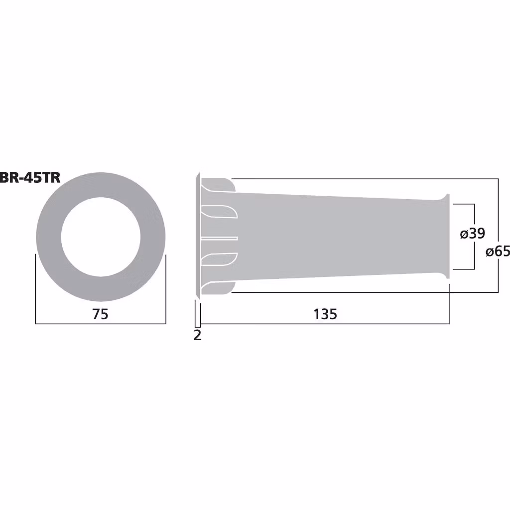 Monacor BR-45TR Basreflexrör 39mm