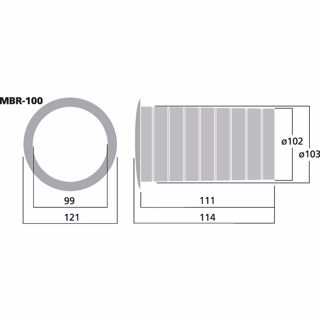 Monacor MBR-100 Basreflexrör 100mm