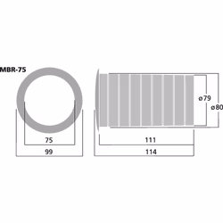 Monacor MBR-75 Basreflexrör 75mm