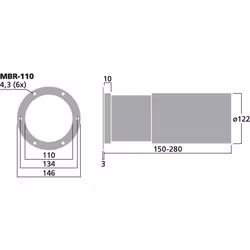 Monacor MBR-110 Basreflexrör 110mm