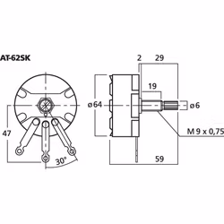 Monacor AT-62SK L-pad mono, 100W max