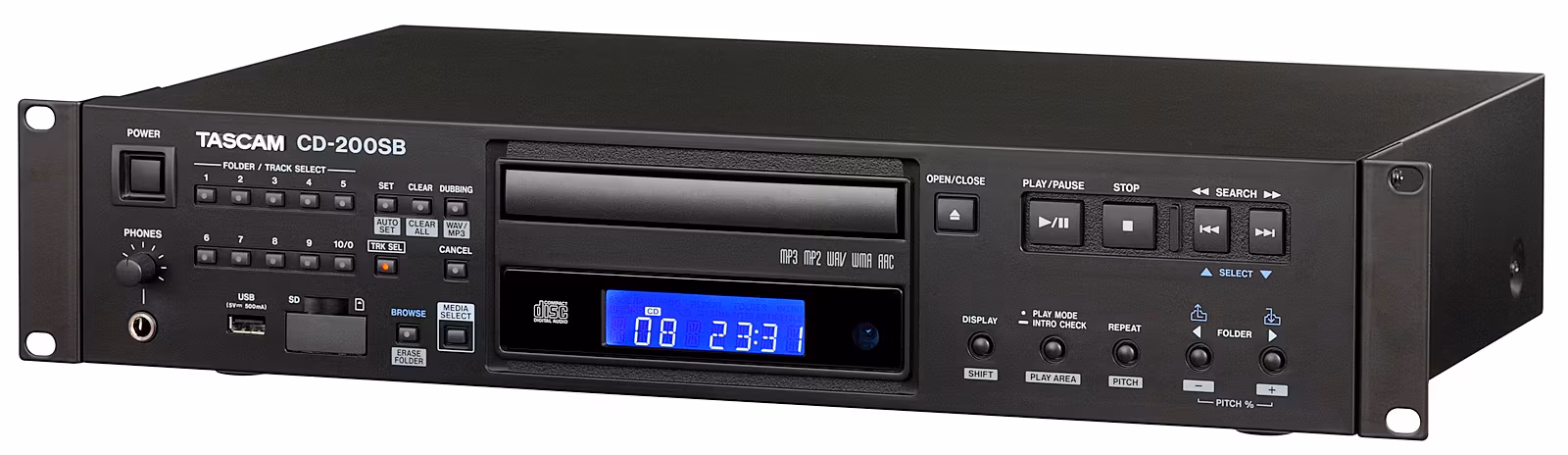 Tascam CD-200SB Solid-state CD player MP3-WAV-CD-SD-USB media