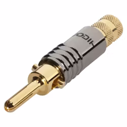 HICON HI-BM08-BLK Banankontakt med spridarklämma, 1-pol, metall-, skruv-typ hankontakt.