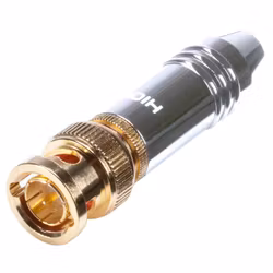 HICON BNC, 75ohm, 2-polig, metall-, lödning-hankontakt, guldpläterade kontakt(er), rak, gul