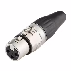 HICON HI-X3CF-V XLR BASIC, 3-polig hona, silverpläterade kontakter, förnicklat metallhölje
