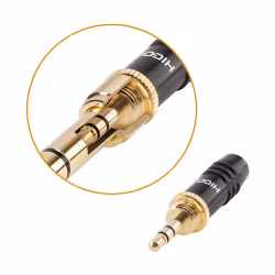 HICON Adapter HI-J3563S jack hane 6,3 mm stereo/Mini-jack hane 3,5 mm stereo rak, svart