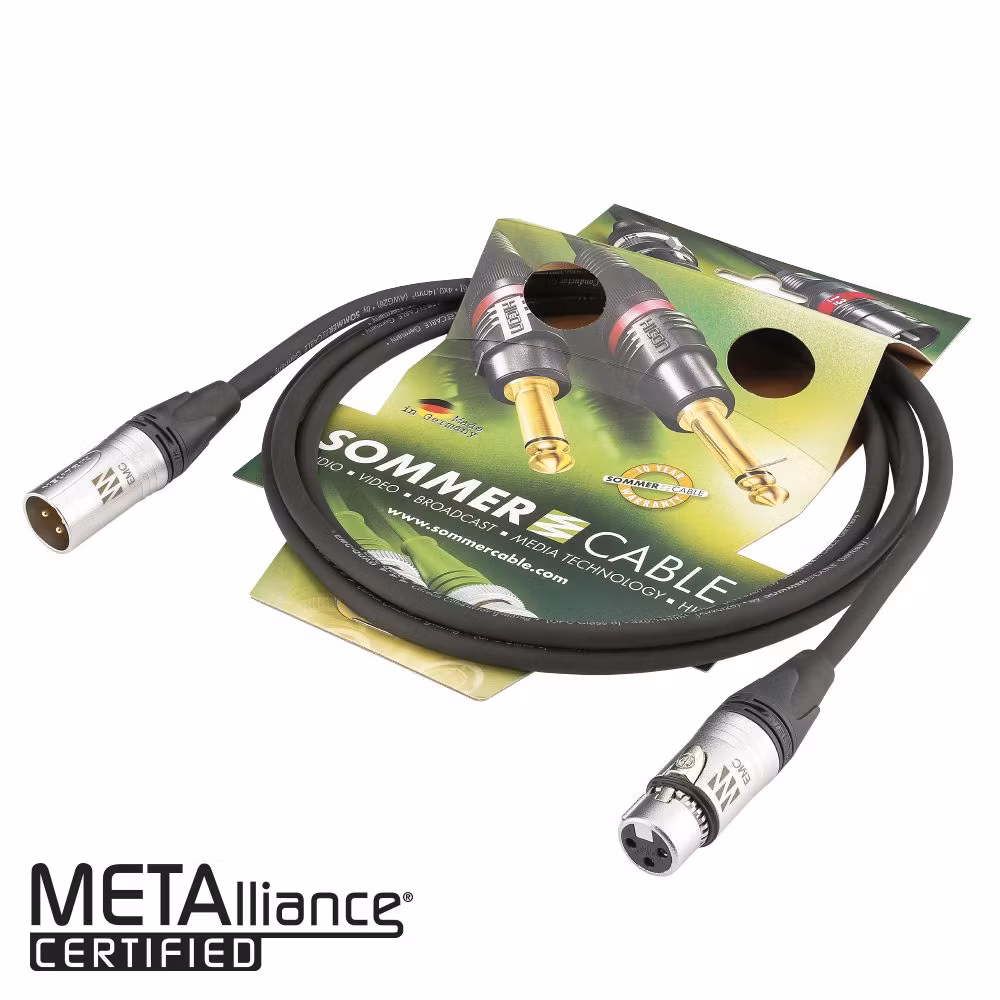 Sommer Cable EGB1-0100-SW 1m Mikrofonreferenskabel EMC-QUAD, 4 x 0,14 mm² | XLR / XLR, NEUTRIK®