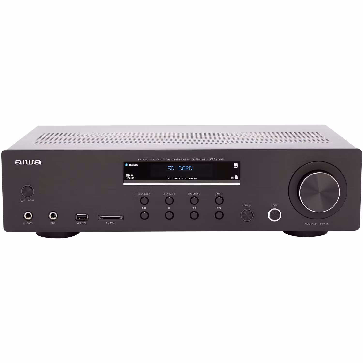 AIWA AMU-120BTBK Förstärkare med Bluetooth 2 x 60 Watt RMS Svart