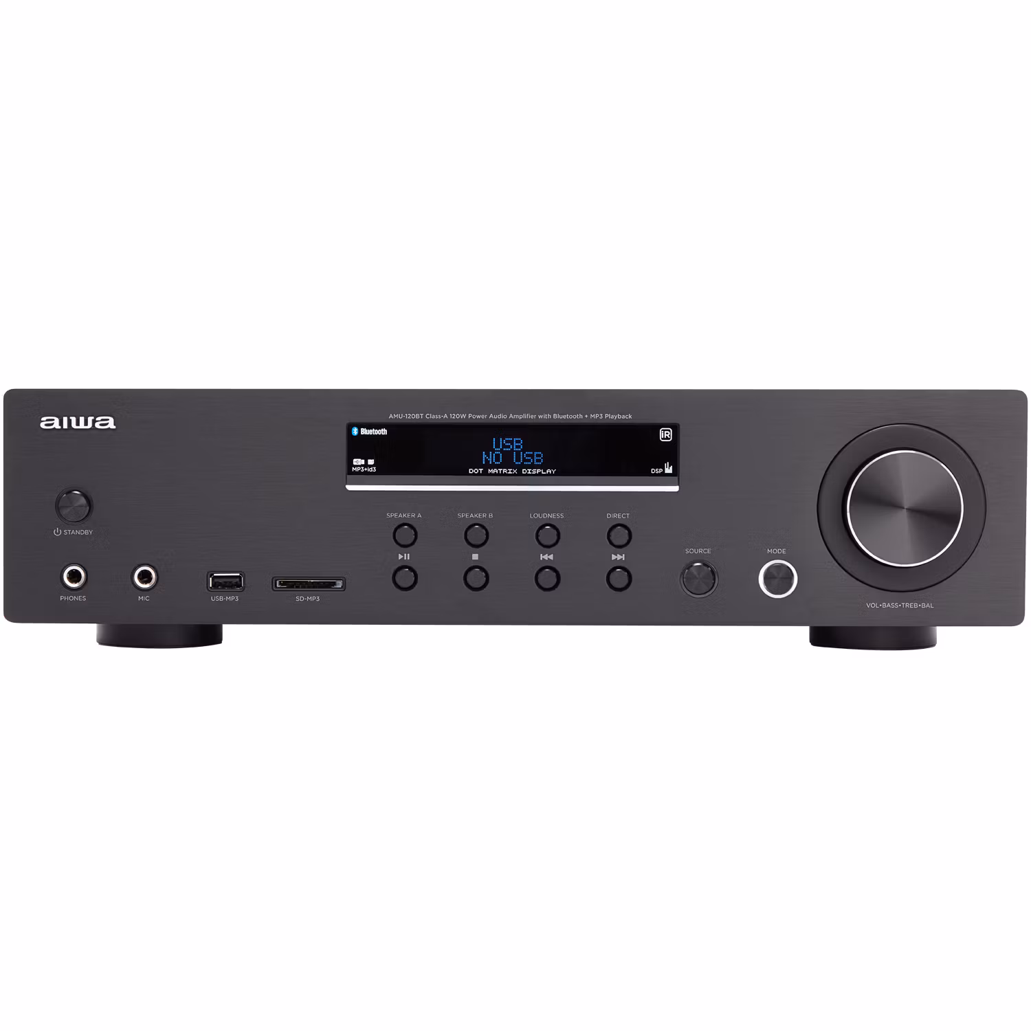 AIWA AMU-120BTBK Förstärkare med Bluetooth 2 x 60 Watt RMS Svart