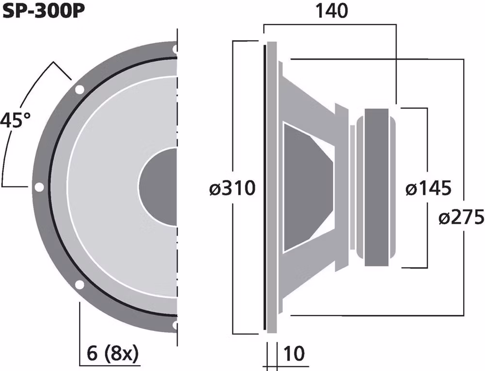 Monacor SP-300P 12", 100Wrms, 8ohm