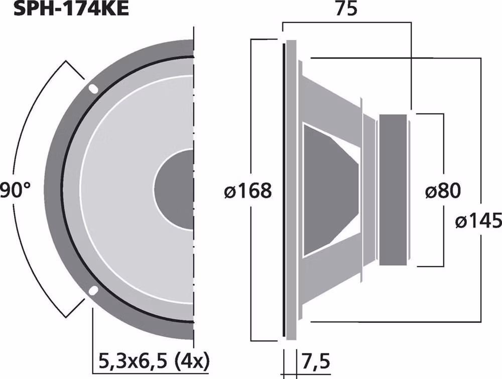 Monacor SPH-174KE 6½", 50Wrms, 8ohm