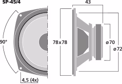 Monacor SP-45/4 3", 20Wrms, 4ohm
