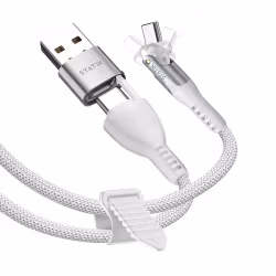 STATIK Kabel PowerPivot Pro Nylonflätad USB-C Till USB-C Vit 1m