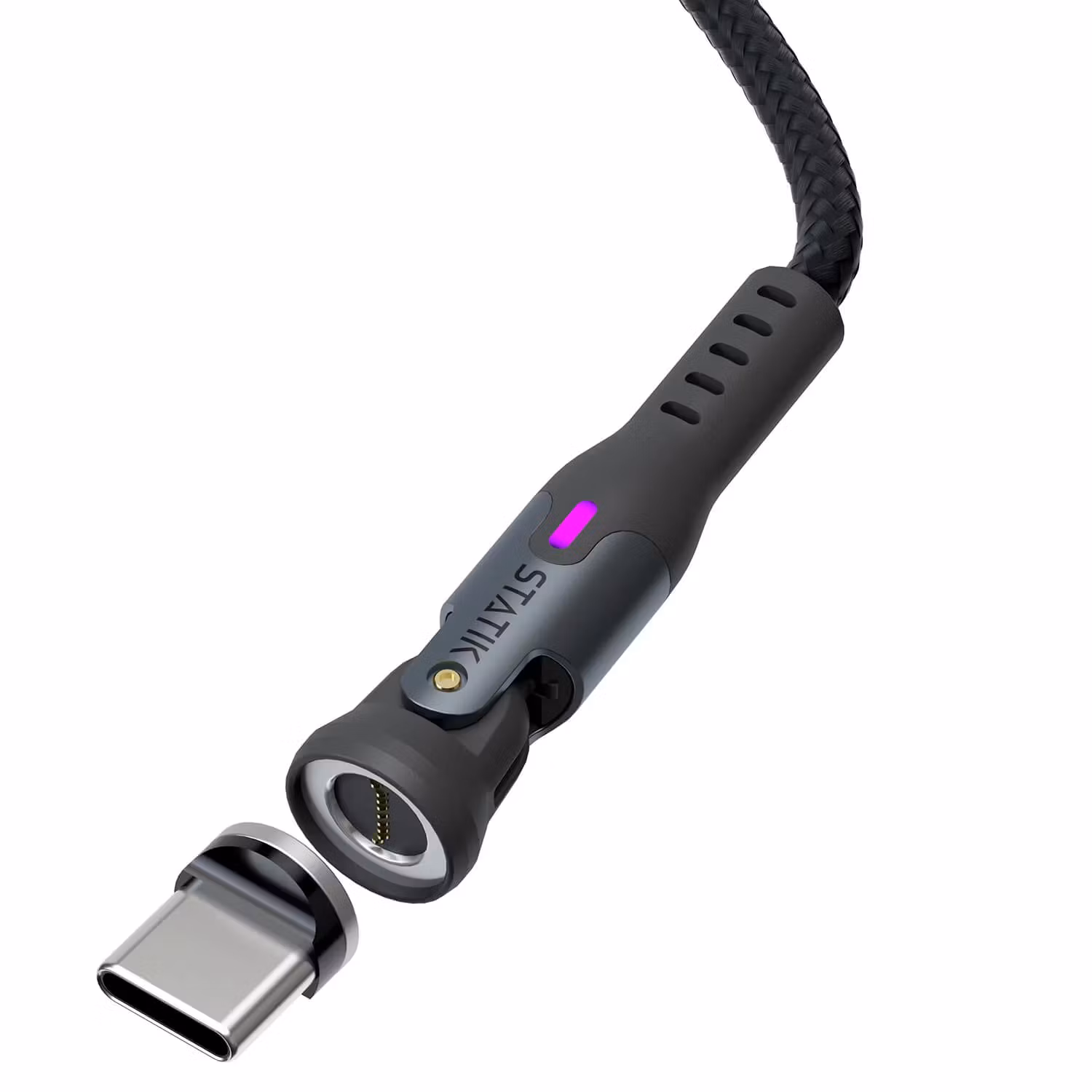 STATIK Kabel 360 Pro Magnetisk Spets USB-C/Lightning/MicroUSB Svart 1m