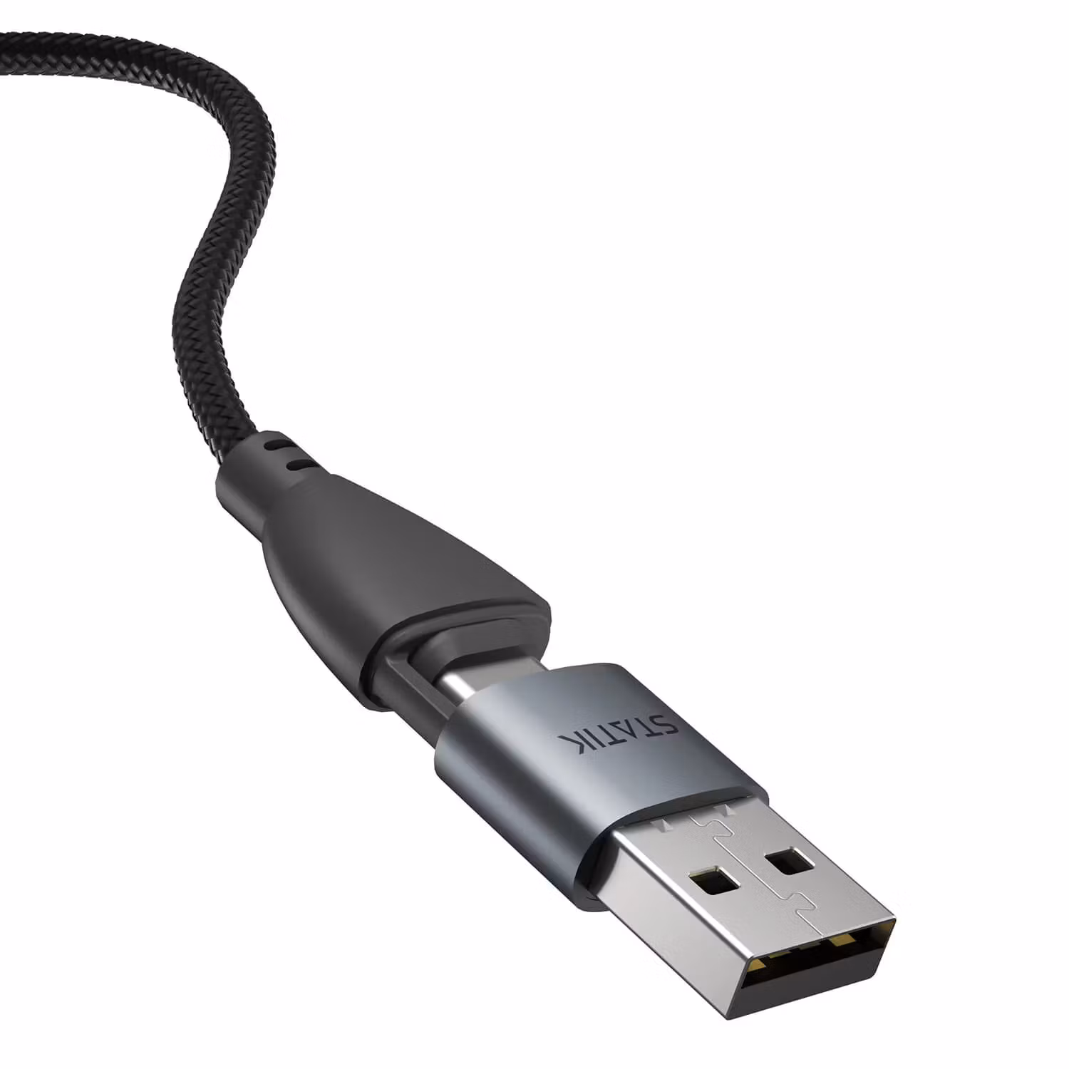 STATIK Kabel 360 Pro Magnetisk Spets USB-C/Lightning/MicroUSB Svart 1m