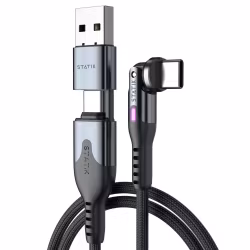 STATIK Kabel PowerPivot Pro Nylonflätad USB-C Till USB-C Svart 1m