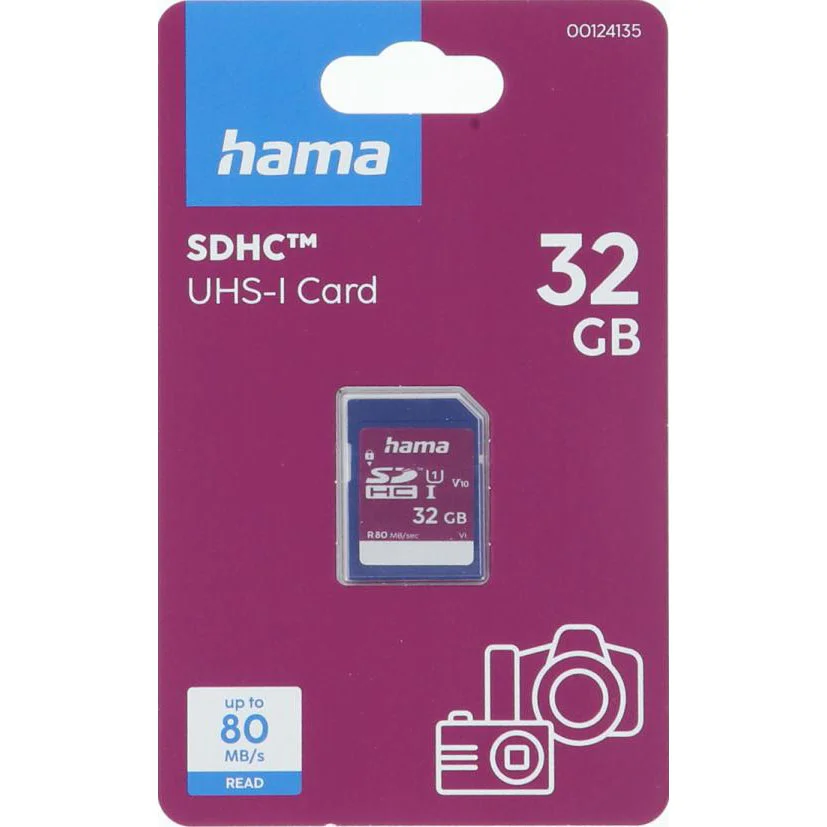 HAMA Minneskort SDHC 32GB Class 10 UI V10 80MB/s