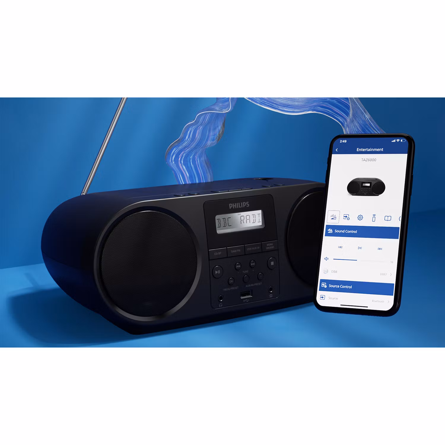 Philips Boombox CD Radio Bluetooth TAZ6000/10 Svart