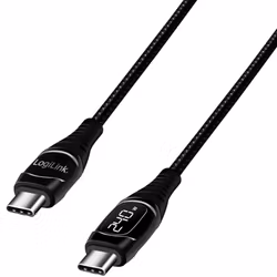LogiLink USB-C till USB-C Kabel Display 240W 1m Svart