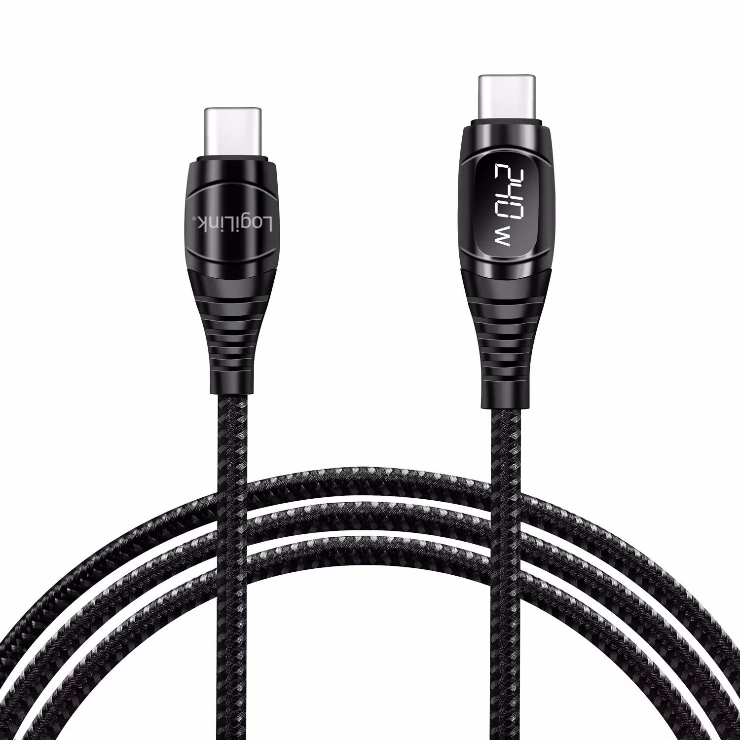 LogiLink USB-C till USB-C Kabel Display 240W 1m Svart