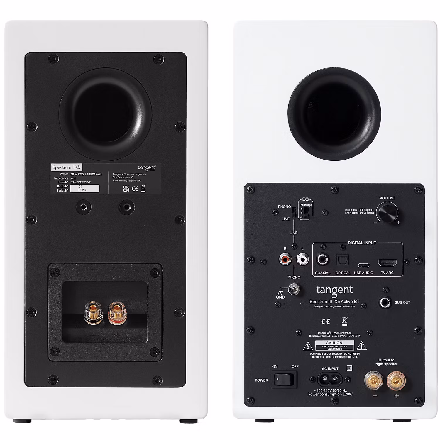 Tangent Högtalare Aktiva Spectrum X5 II BT HDMI Vita