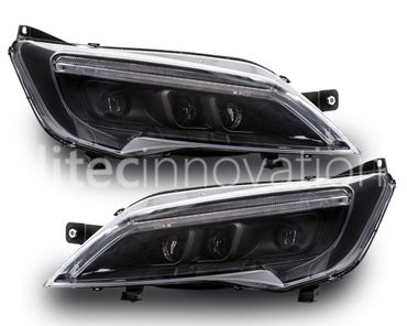 FULL LED strålkastare Fiat Ducato från 2014 Svart med ORIGINAL LED-STRIP (Litec Innovations)