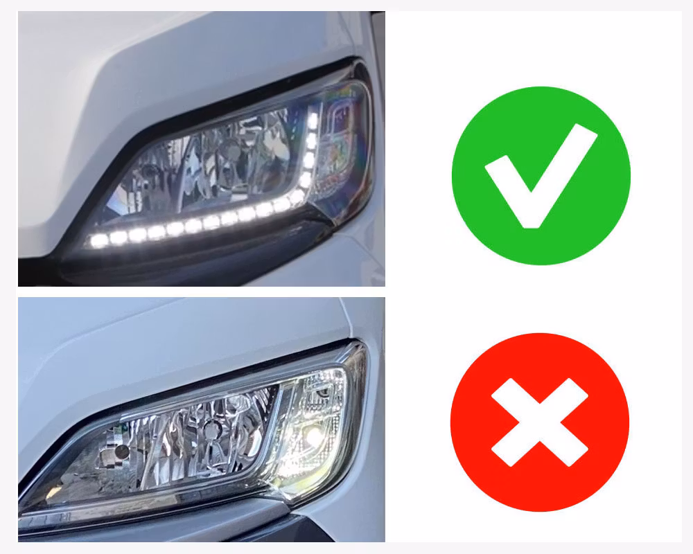 FULL LED strålkastare Fiat Ducato från 2014 Svart med ORIGINAL LED-STRIP (Litec Innovations)