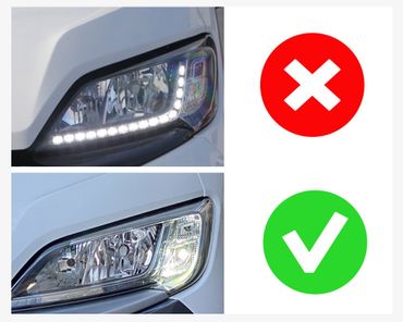FULL LED strålkastare Fiat Ducato från 2014 Svart med ORIGINAL HALOGEN varselsljus (Litec Innovations)
