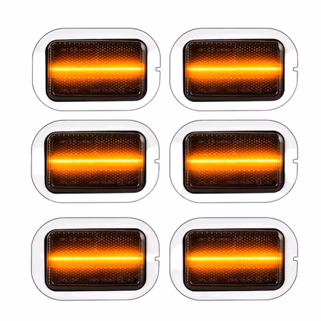 LED sidomarkeringsljus med reflex VW Crafter / MAN TGE svart/rök 6st (Litec Innovations)
