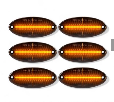 LED sidomarkeringsljus med reflex Fiat Ducato halvintegrerad svart/rök 6st (Litec Innovations)