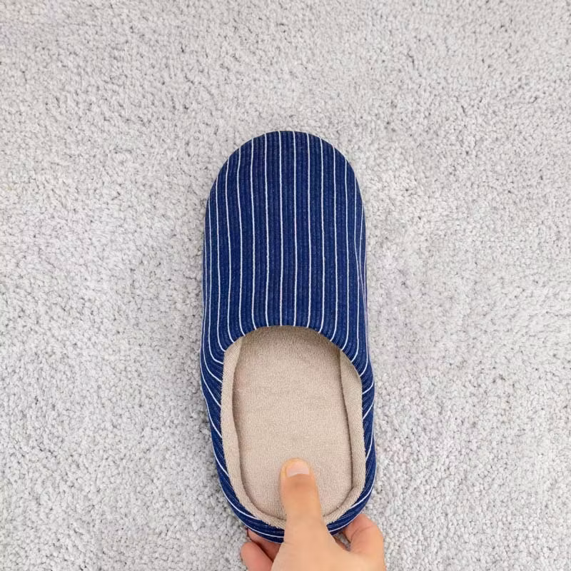 Gestreifte Pantoffeln (Blau)